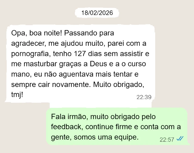 Print de conversa no WhatsApp: depoimento de Gabriel Muniz, aluno do Método L.I.V.R.E.