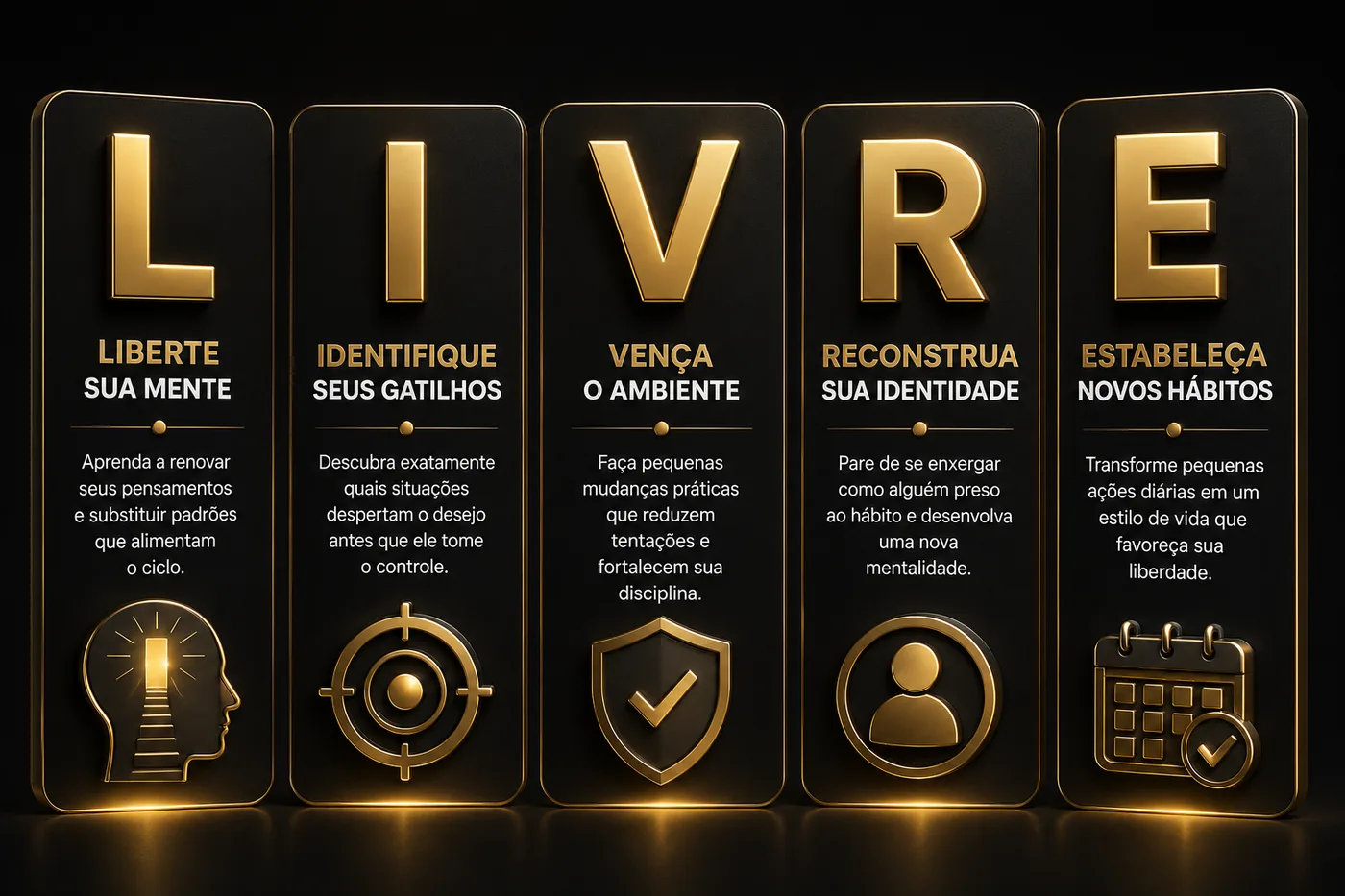 Método L.I.V.R.E.: Liberte sua mente, Identifique seus gatilhos, Vença o ambiente, Reconstrua sua identidade e Estabeleça novos hábitos